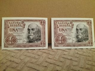 Pareja consecutiva billetes 1 Peseta 