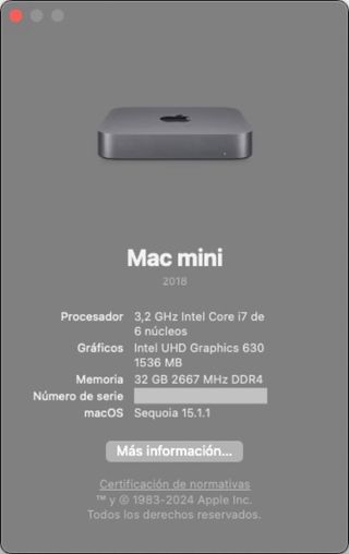 Apple Mac Mini i7 3,2 GHz 2018 256GB 32GB