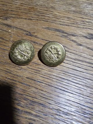 2 antiguos botones de General de Brigada