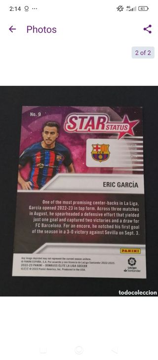 9 numerada 7/10 ERIC GARCIA BARCELONA