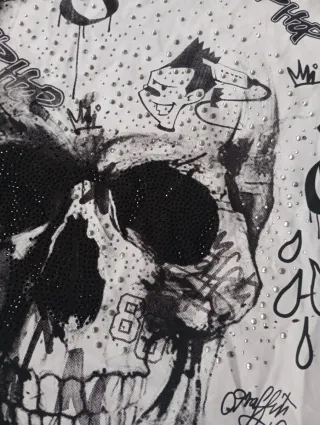 Camiseta lentejuelas calavera