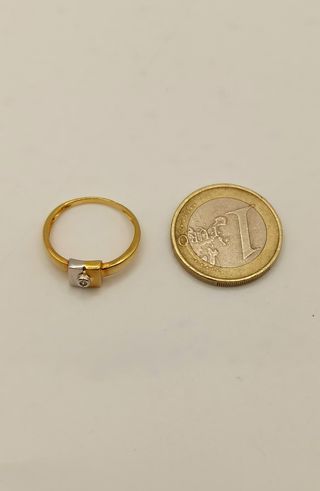 CONJUNTO oro bicolor con diamantes