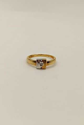 CONJUNTO oro bicolor con diamantes