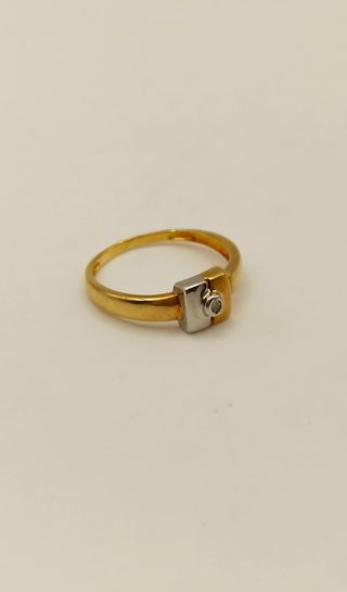 CONJUNTO oro bicolor con diamantes