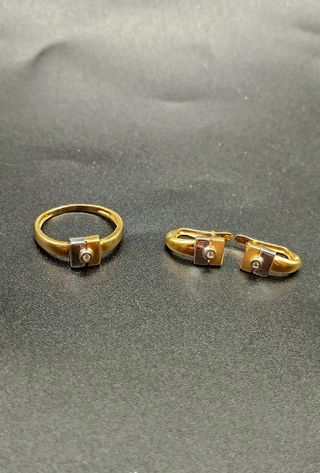 CONJUNTO oro bicolor con diamantes