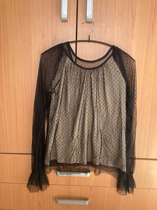 Blusa  transparencias negro de Zara