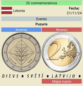 Moneda conmemorativa de dos euros Letonia 2024