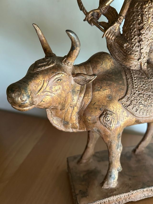 Antica scultura Dio Shiva bronzo dorato