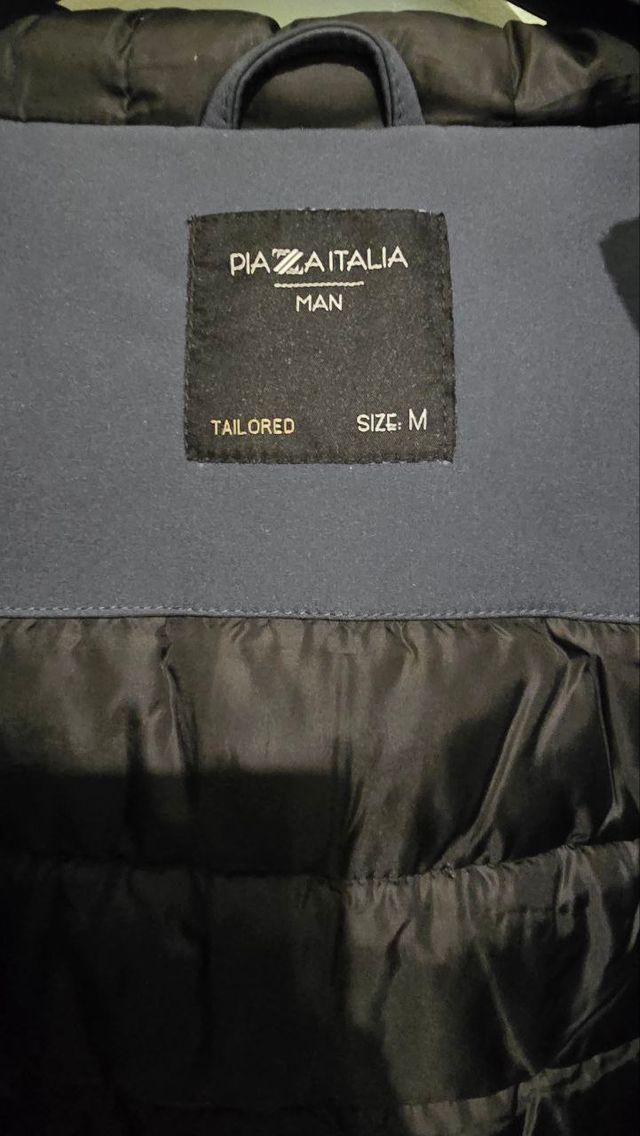 Giubbotto imbottito blu caldo per inverno cappucci