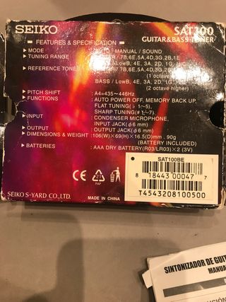 Sintonizador de guitarra o bajo Seiko