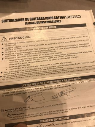 Sintonizador de guitarra o bajo Seiko
