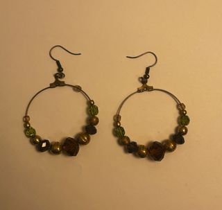 Pendientes aro con piedras fantasía