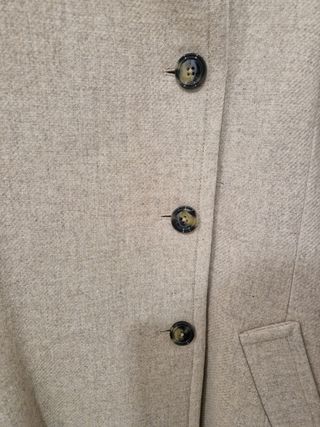 Abrigo largo mango lana manteco beige