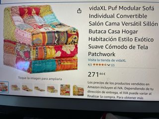 Puf sofa individual convertible en cama
