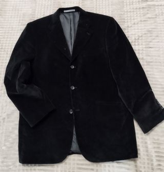 Americana aterciopelada negra caballero talla 52