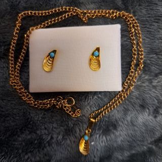 ¡ULTIMA REBAJA! Collar+Pendientes chapado en oro 