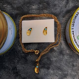 ¡ULTIMA REBAJA! Collar+Pendientes chapado en oro 