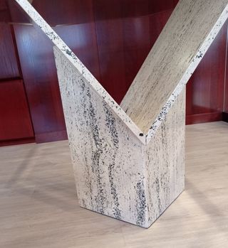 MESA CRISTAL Y MÁRMOL TRAVERTINO + REGALO MANTEL 