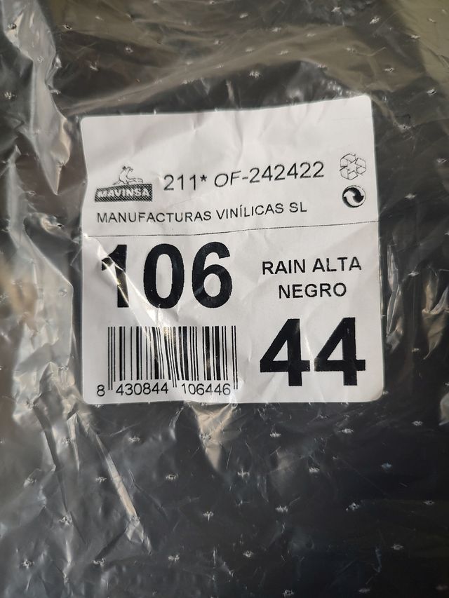 3-Pares Botas agua RAIN ALTA NEGRO N-42 N-43 N-44