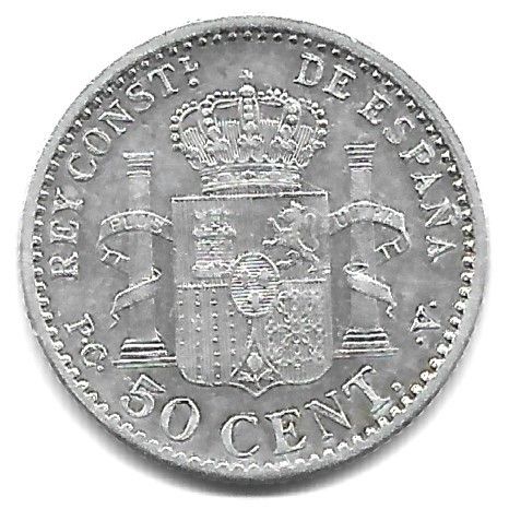 ESPAÑA 1910 (1-0) PGV. 50 cts. Alfonso XIII