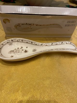 Poggiamestolo poggiacucchiaio in ceramica Natale