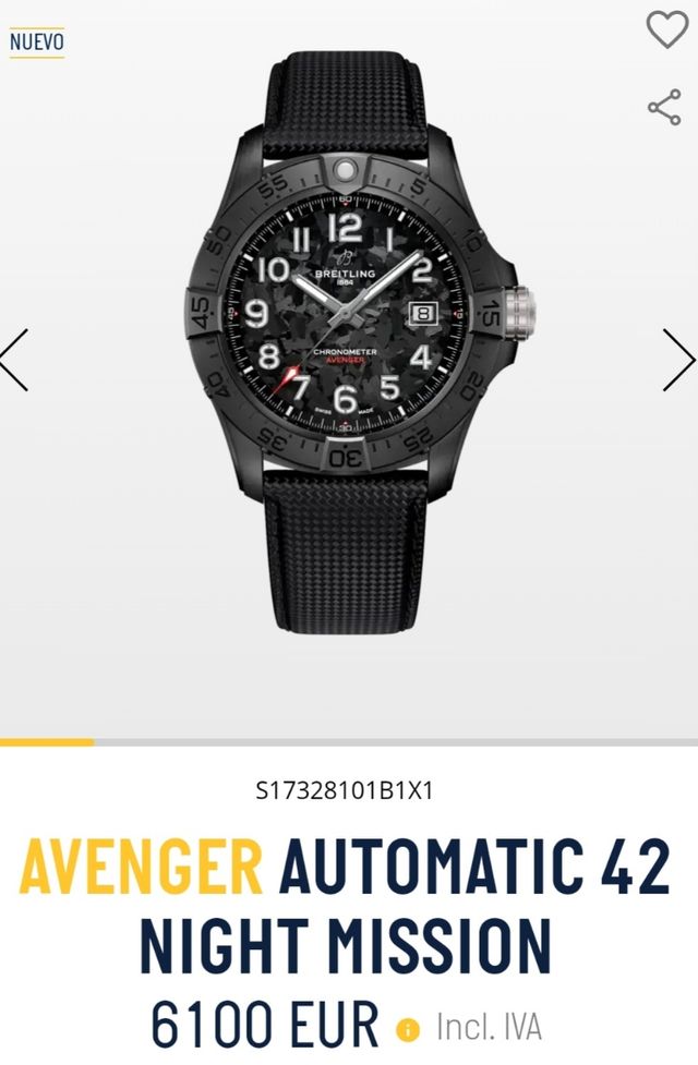 Reloj Breitling Avenger Night Mission