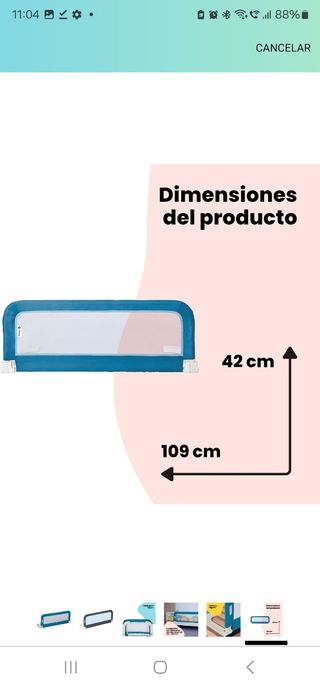 Barrera cama niños safety