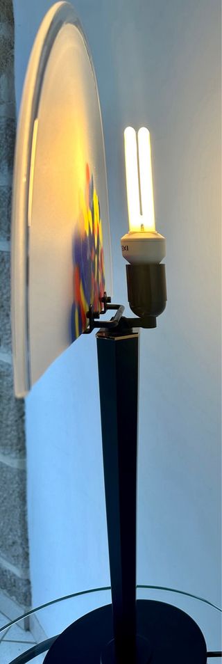 Lampada design metallo nero vetro di murano