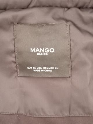 Anorak Mango relleno plumas, no sintetico