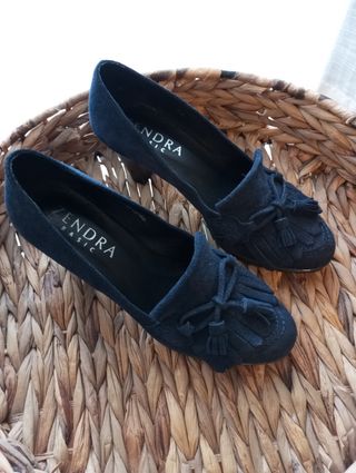 Zapatos tacón mujer azul marino 