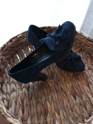 Zapatos tacón mujer azul marino 