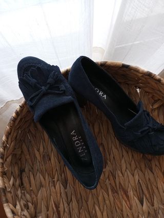 Zapatos tacón mujer azul marino 