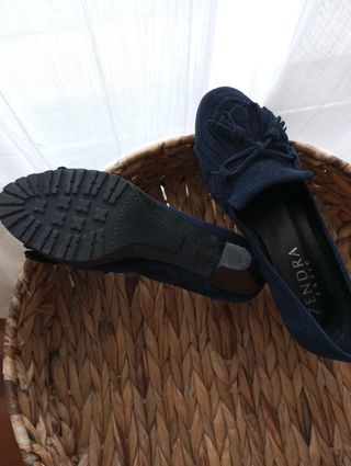 Zapatos tacón mujer azul marino 