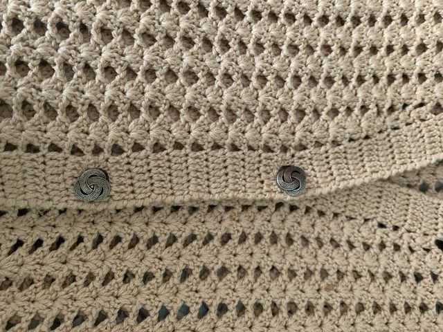 Gilet unico fatto a mano uncinetto pura lana verg.