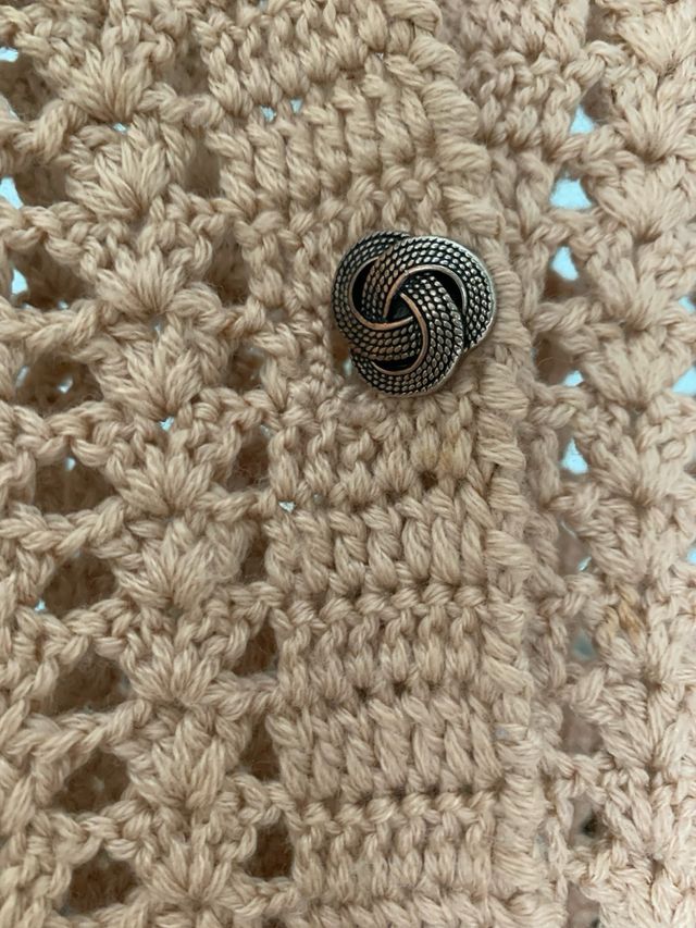 Gilet unico fatto a mano uncinetto pura lana verg.