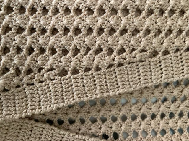 Gilet unico fatto a mano uncinetto pura lana verg.