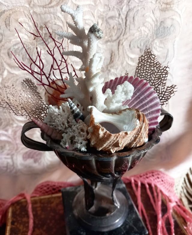 Centro mesa decoración marina peanas