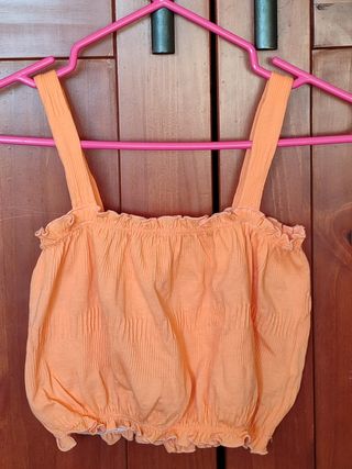 Top Zara naranja con tirantes niña