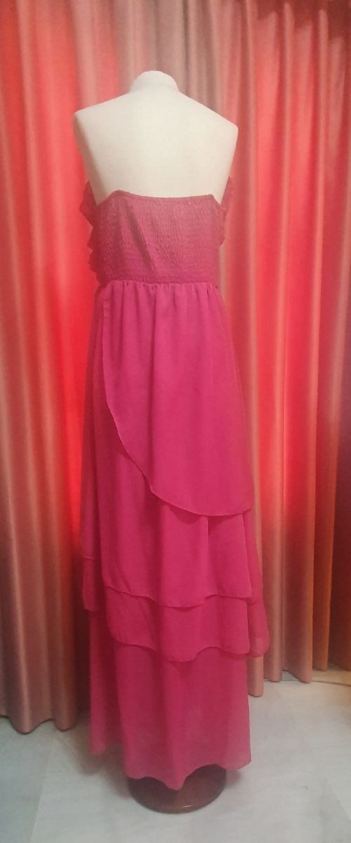 Vestido fiesta fucsia palabra de honor