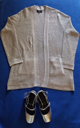 Chaqueta brillante plateada de Antea
