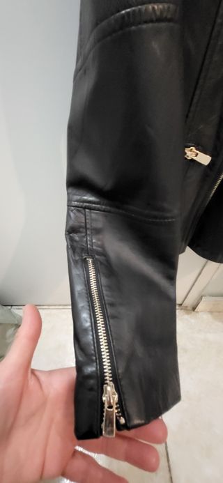Cazadora piel negra xs