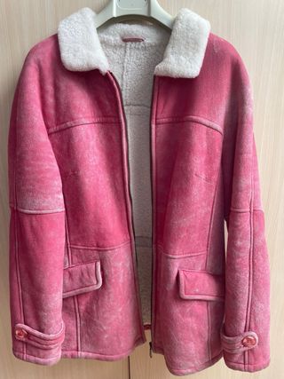 Parka de piel Fucsia