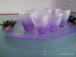 Bandeja pequeña con vasos de chupitos