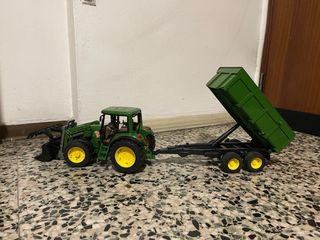 bruder trattore john deere con rimorchio
