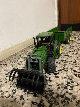 bruder trattore john deere con rimorchio