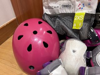 Patines niña, protectores y casco