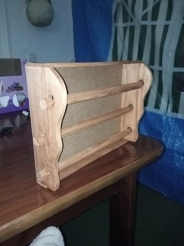 Portarrollos triple pared madera cocina