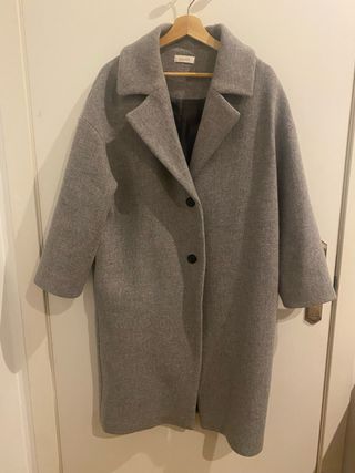Abrigo lana gris oversize