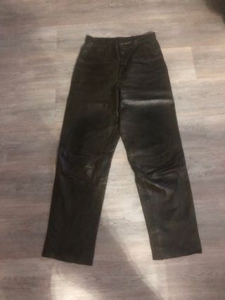 Pantalon piel alta calidad,verde oscuro