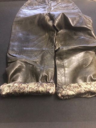 Pantalon piel alta calidad,verde oscuro